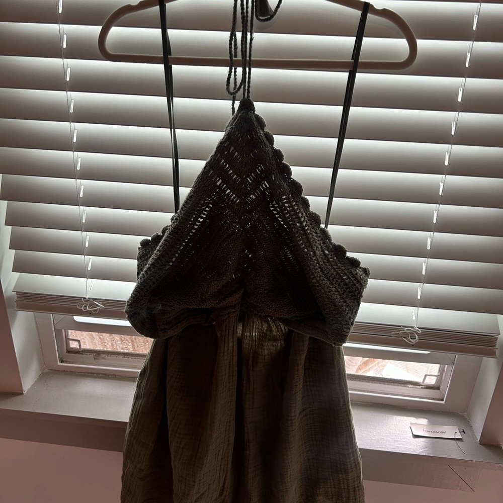 Elegant Olive Green Mini Dress
